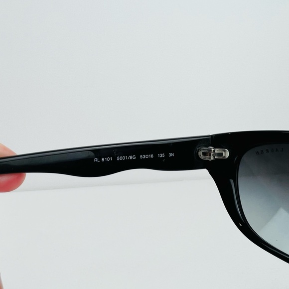 Ralph Lauren RL 8101 Black Cat Eye Statement Black Lens Sunglasses - Picture 12 of 12